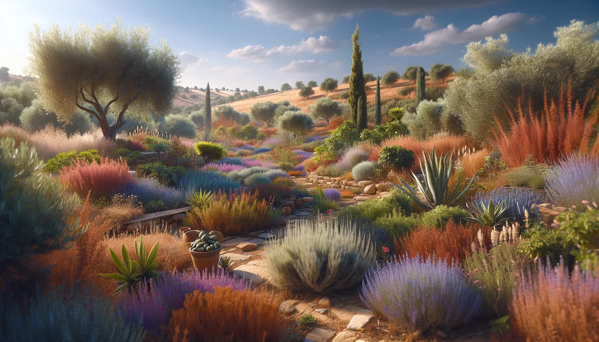 Entretenir un jardin sec méditerranéen sans arrosage : guide complet 2026 - AI generated illustration
